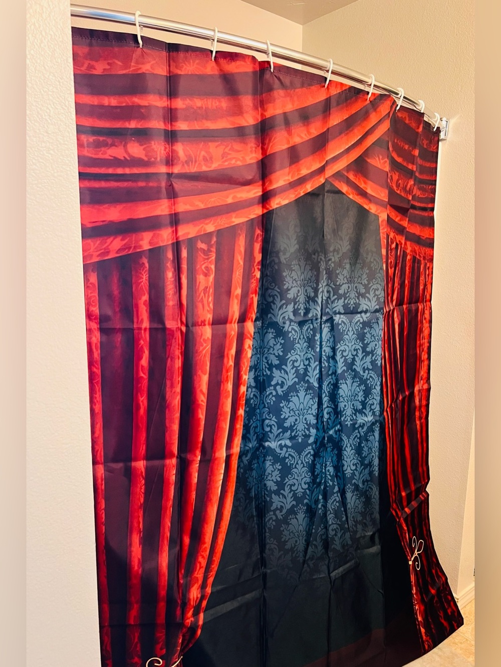 Theater Stage Red Black Shower Curtain -54x78